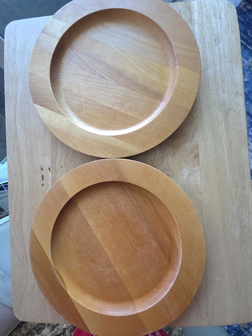 Vintage Williams Sonoma John McLeod Wooden Plates Set 2